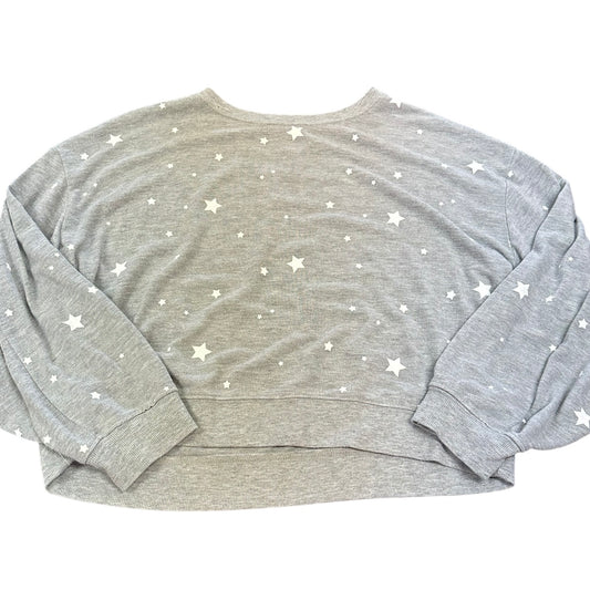 GRAY WHITE STAR OVERSIZED SWEATSHIRT 27 SMALL