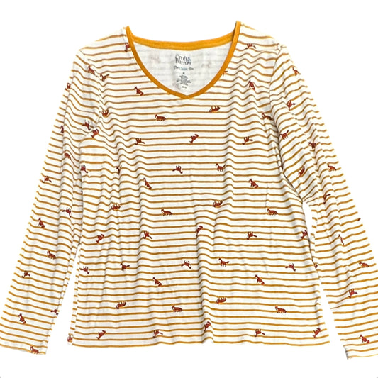 CROFT & BARROW THE CLASSIC TEE FOX STRIPED 250 MEDIUM