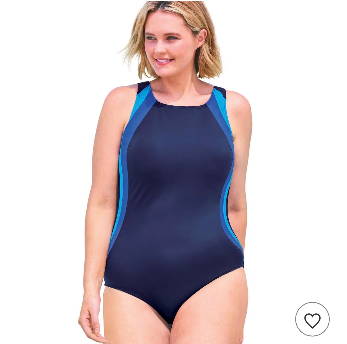 SWIMSUIT FOR ALL NAVY BLUE ONE PIECE 137 SZ 26