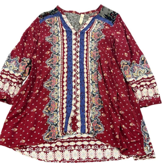 CYRENA MAROON TUNIC BLOUSE 8 XL