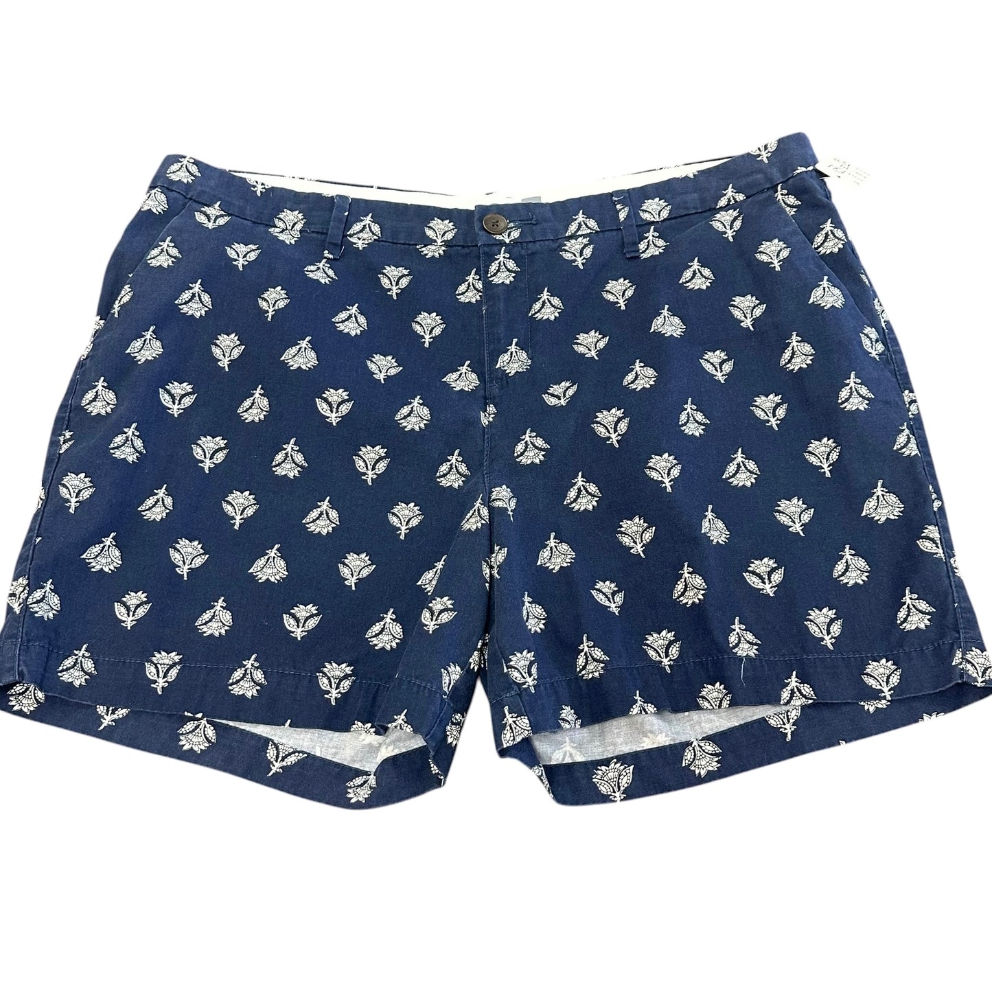 OLD NAVY WHITE NAVY PRINT SHORTS 154 Sz 14