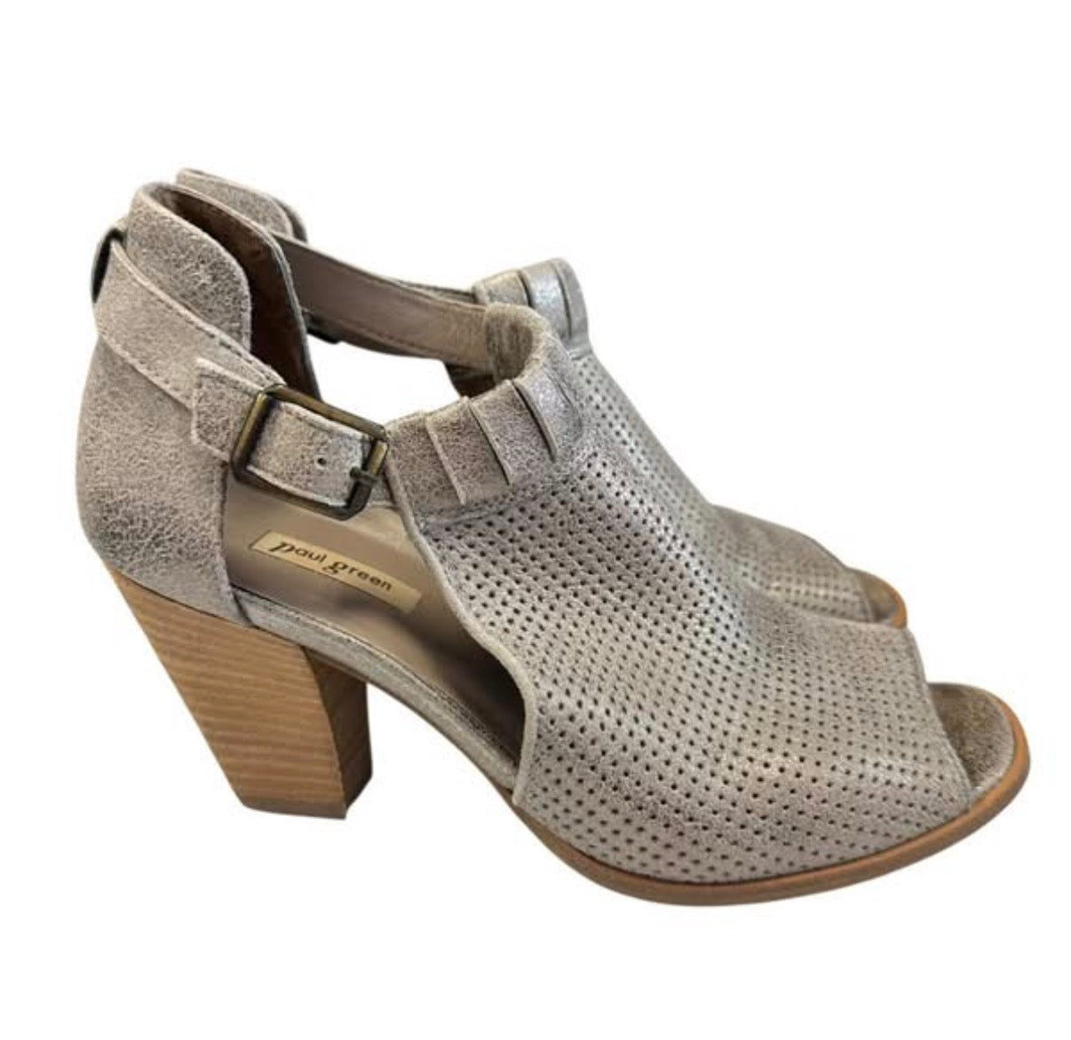 PAUL GREEN TAUPE BLOCK HEELS 200 Sz 7