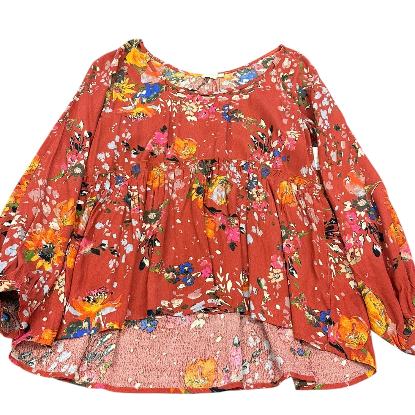 ODDI ORANGE FLORAL BLOUSE 120 SMALL