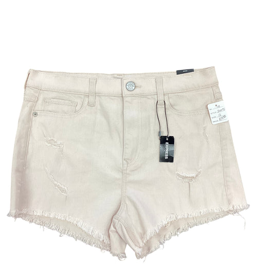 EXPRESS BEIGE HIGH RISE DENIM SHORTS 100 Sz 10