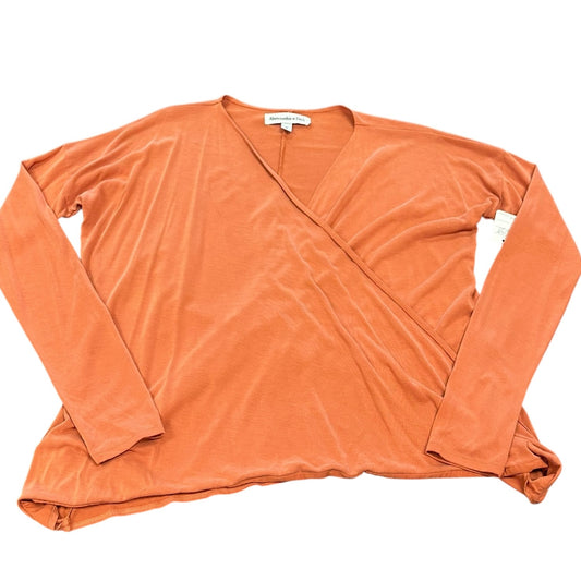 ABERCROMBIE & FITCH ORANGE LONG SLEEVE BLOUSE 139 SMALL