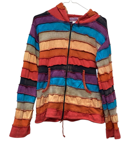 SHOPAHOLIC FASHION FULL ZIP RAINBOW HOODIE - MEDIUM - 52