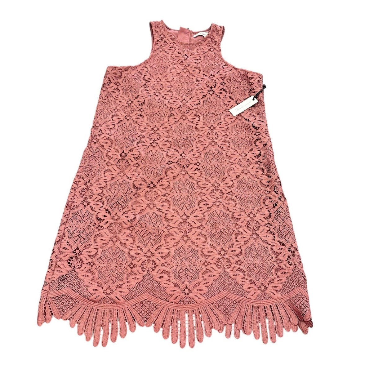 LOVERS AND FRIENDS CASPIAN SHIFT DRESS MAUVE REVOLVE SCALLOPED HEM CROCHET SMALL NWOT