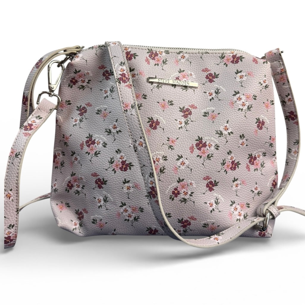 STEVE MADDEN LIGHT PINK FLORAL CROSSBODY PURSE BAG 100