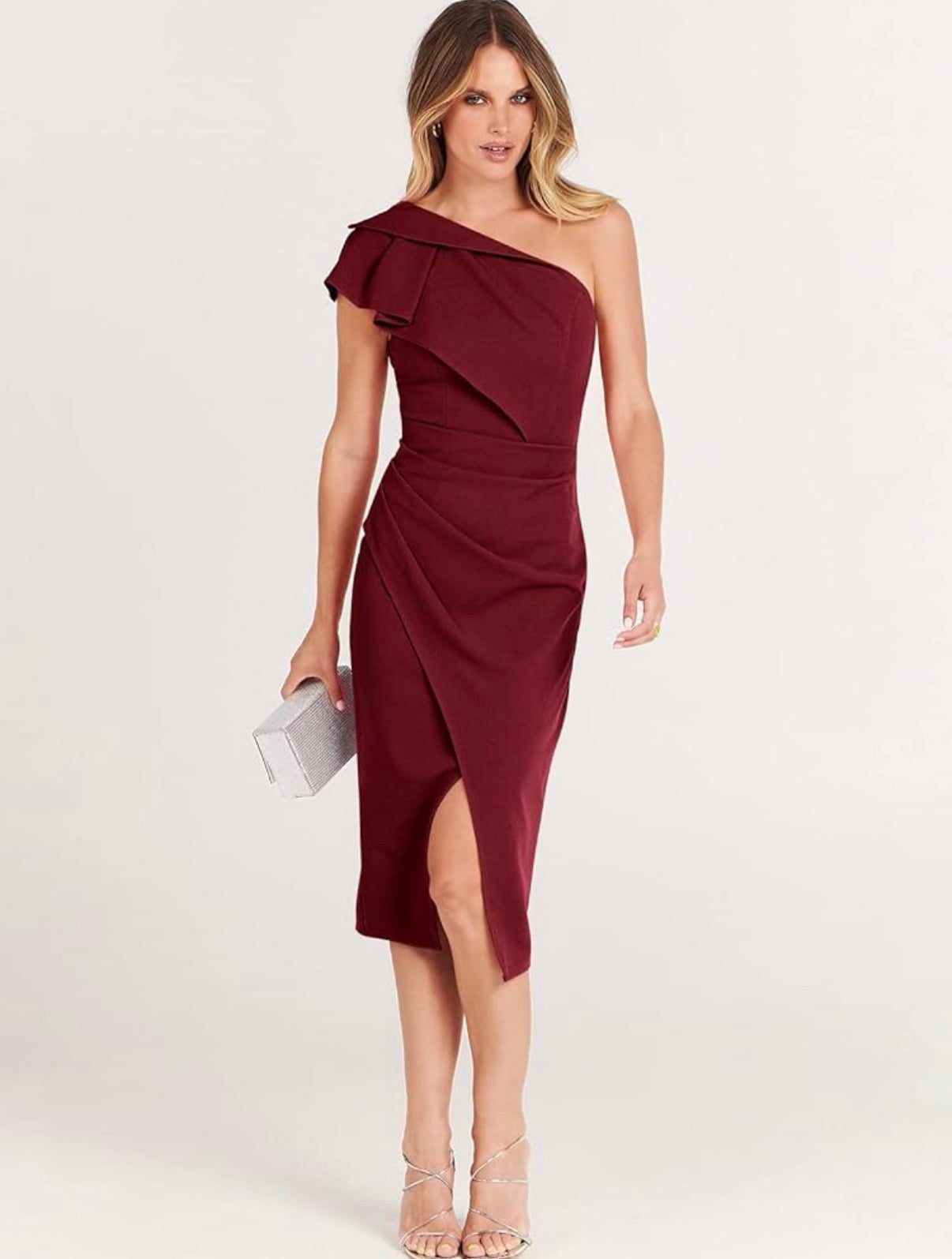 BTFBM MAROON ONE SHOULD RUFFLE DRESS NWT 202 LARGE