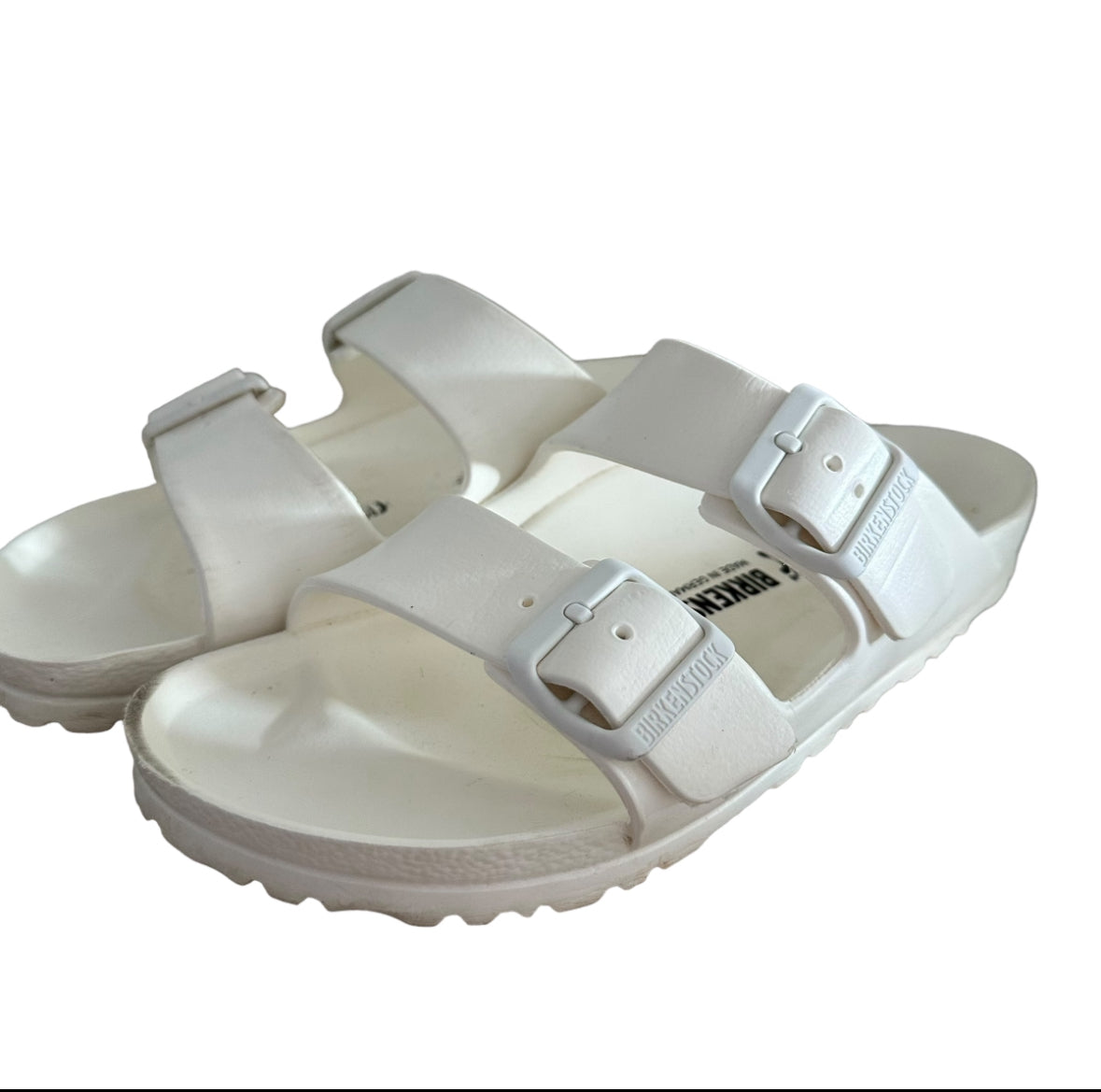 BIRKENSTOCK WHITE RUBBER ARIZONA SANDALS SZ 6