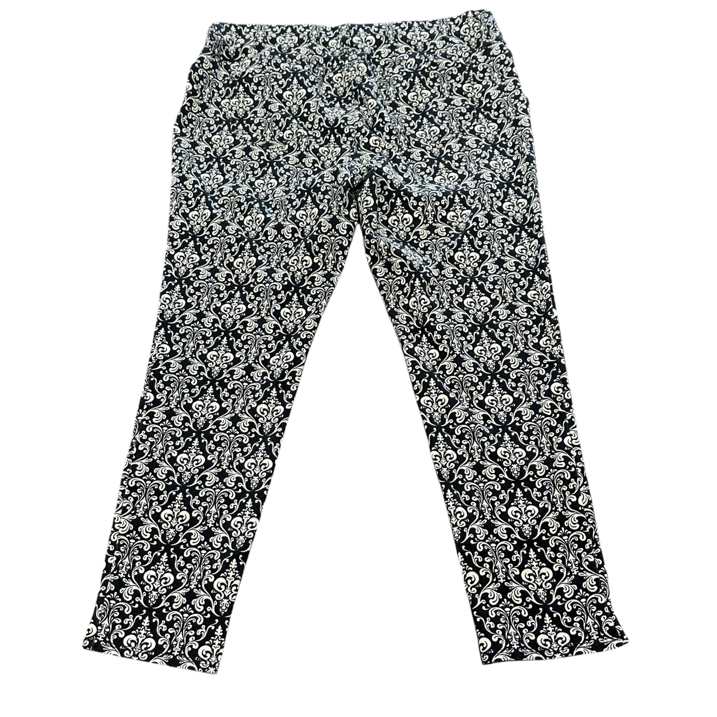 TERRA SKY BLACK WHITE PULL ON JEGGINGS 85 1X