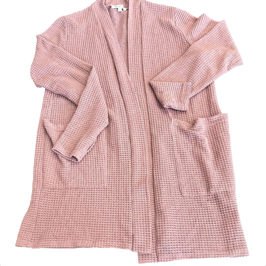 BLAKELY MAUVE WAFFLE KNIT OPEN CARDIGAN 7 OSFM