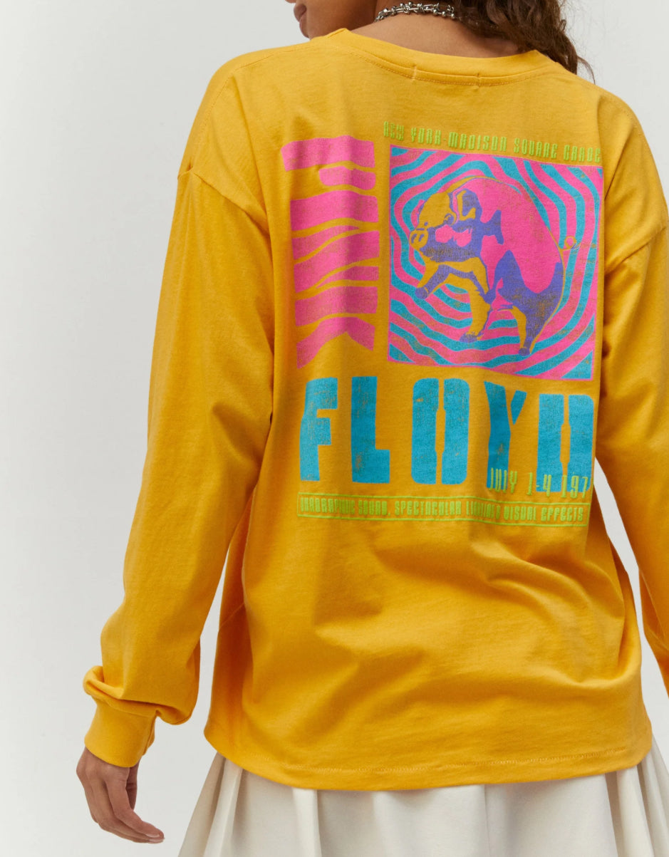 DAYDREAMER PINK FLOYD YELLOW LONG SLEEVE TOP - SMALL - 122