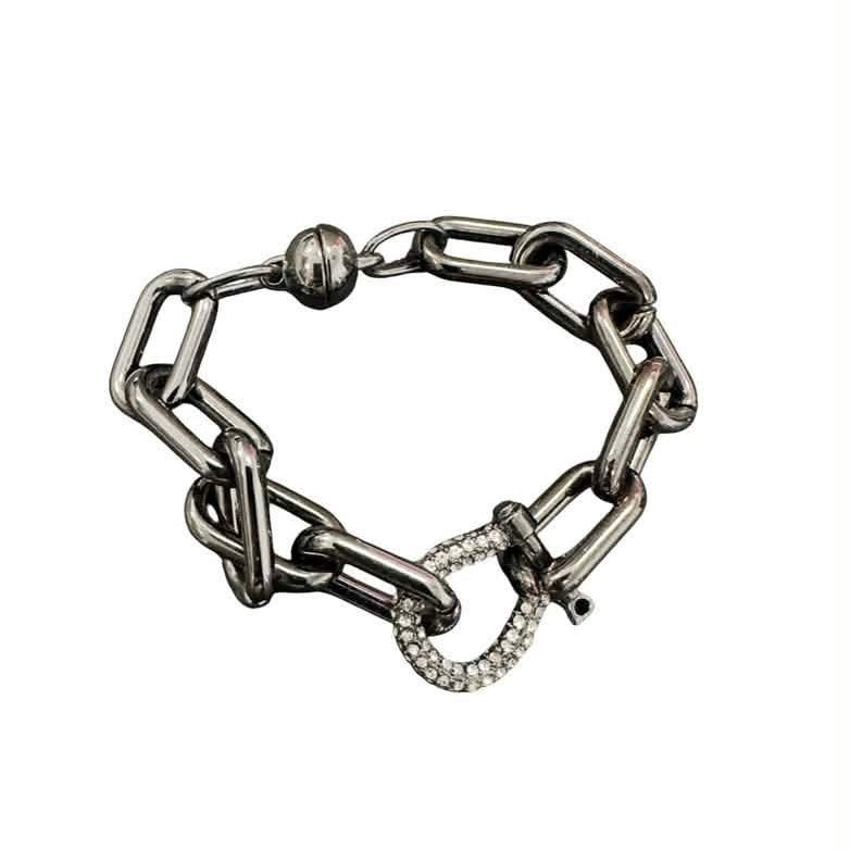 GUN METAL GREY CHAINLINK BRACELET 143