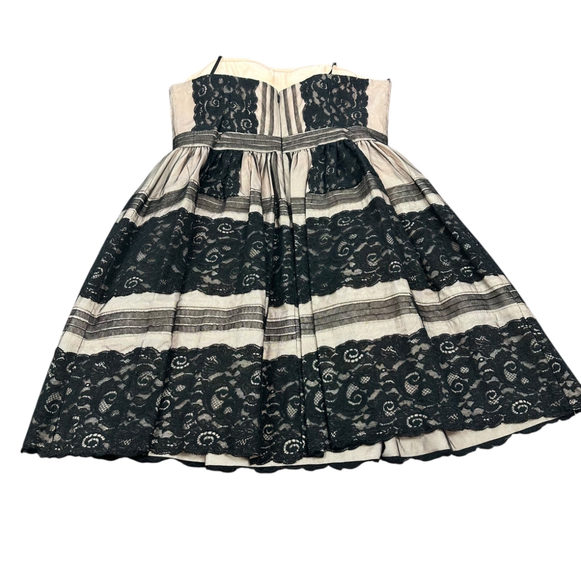 AIDEN BLACK LACE STRAPLESS DRESS 58 Sz 10