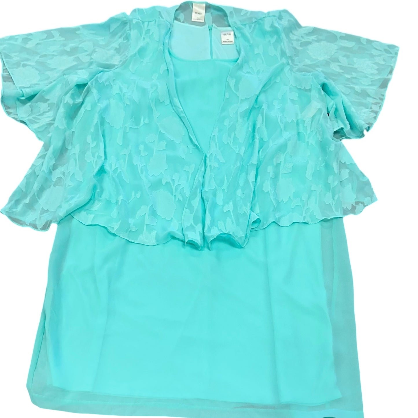 BLAIR TEAL DRESS W SHEER CARDIGAN 85 22W