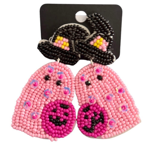 PINK GHOST BEADED EARRINGS 100