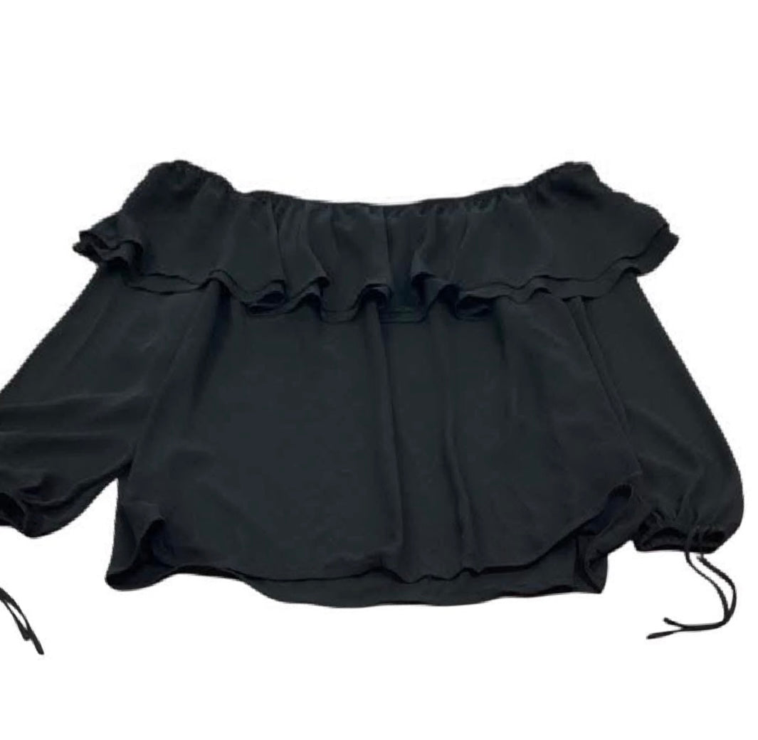 MICHAEL KORS BLACK OFF SHOULDER BLOUSE 132 3X