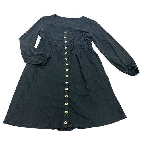 BLACK BUTTON FRONT DRESS 164 LARGE