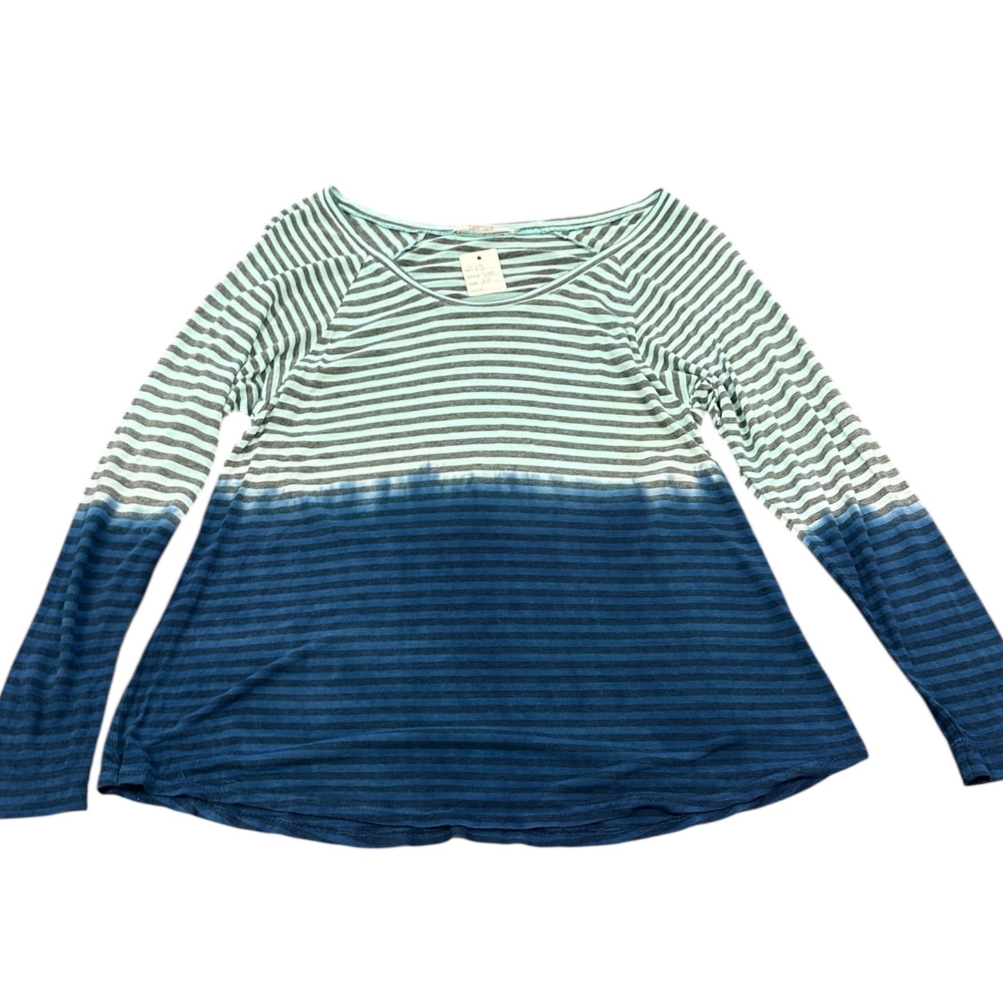 LANGUAGE BLUE STRIPED OMBRÉ LONG SLEEVE TOP 13 XS