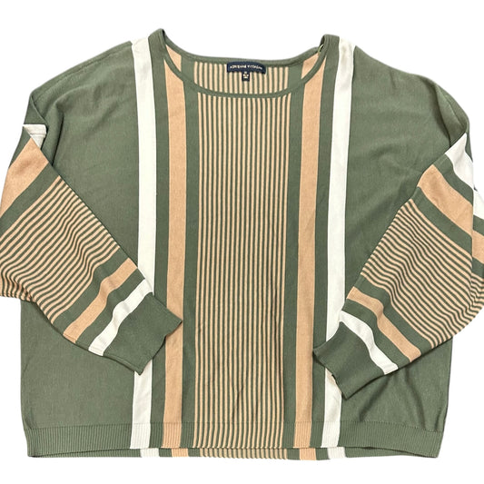 ADRIENNE VITTADANI GREEN TAN BEIGE STRIPED SWEATER NWT 56 2X