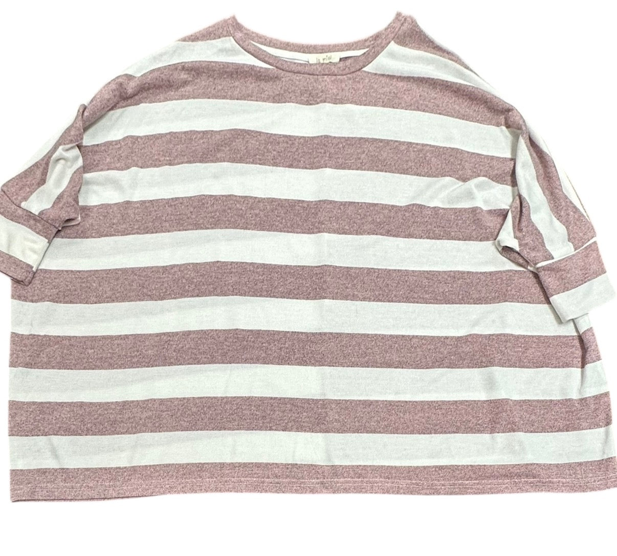 LA MIEL STRIPED PINK WHITE OVERSIZED SWEATER 100 MEDIUM