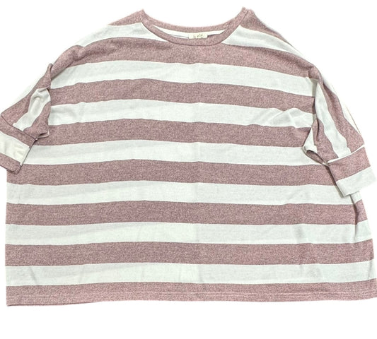 LA MIEL STRIPED PINK WHITE OVERSIZED SWEATER 100 MEDIUM