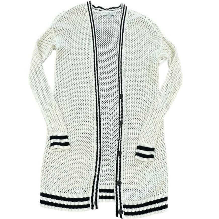 AMERICAN EAGLE BEIGE OPEN KNIT CARDIGAN 32 XS