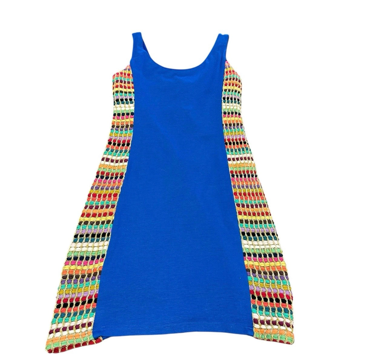 JUDITH MARCH WOMENS RAINBOW WEAVE DETAIL KNIT DRESS PIN UP SEXY BLUE 158 MEDIUM