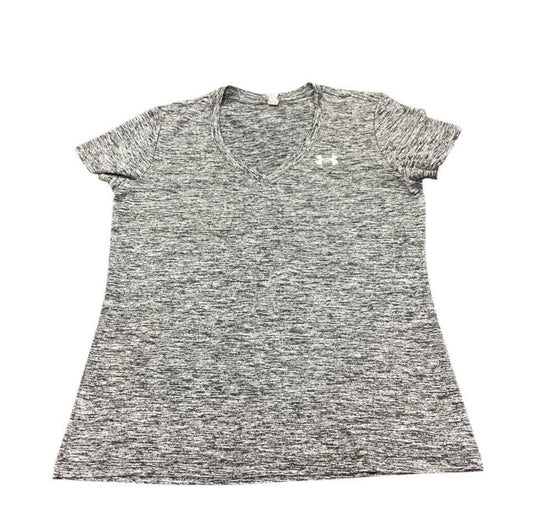 UA BLACK WHITE SHORT SLEEVE TOP SMALL