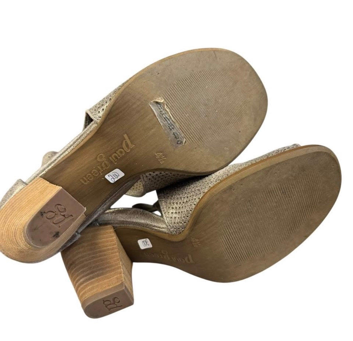 PAUL GREEN TAUPE BLOCK HEELS 200 Sz 7