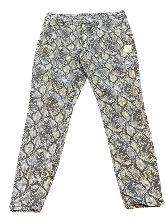 SEVEN SNAKESKIN GRAY TUMMY LESS HIGH RISE SKINNY PANTS 124 SZ 14