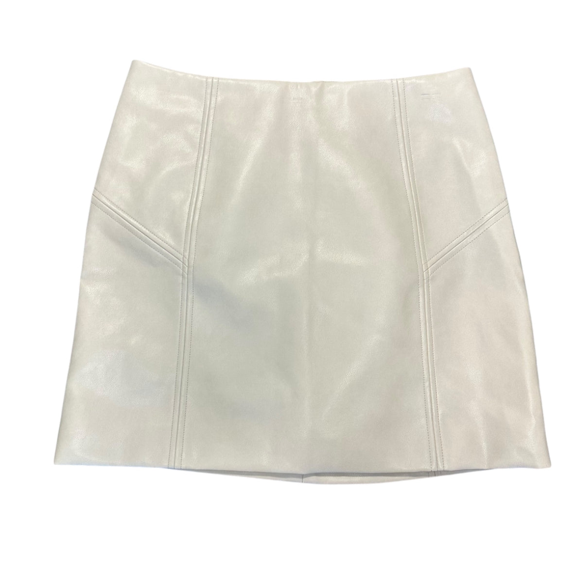 BAGATELLE CREAM FAUX LEATHER SKIRT - MEDIUM - 122