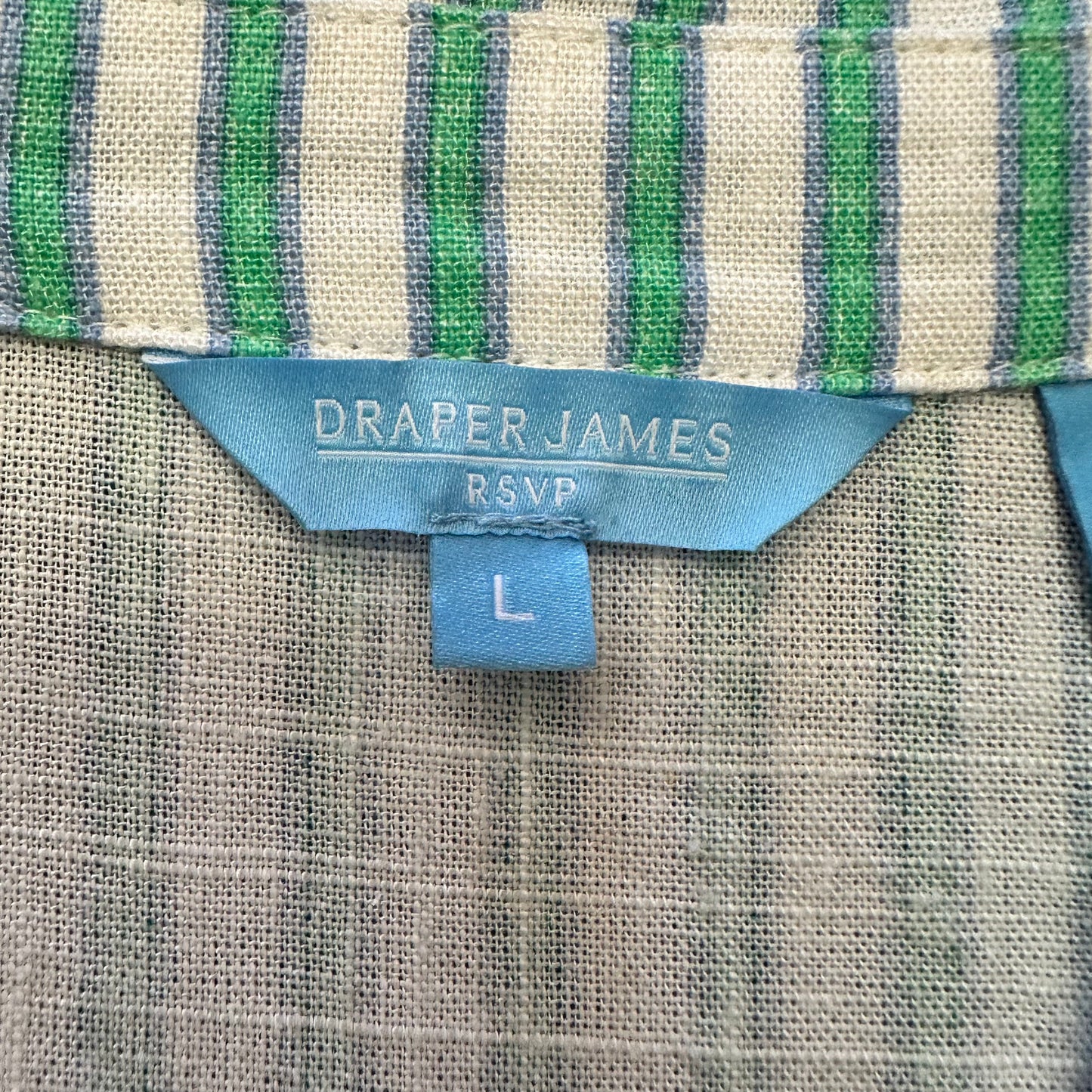 DRAPER JAMES WHITE GREEN BLUE STRIPED BODYSUIT 158 LARGE
