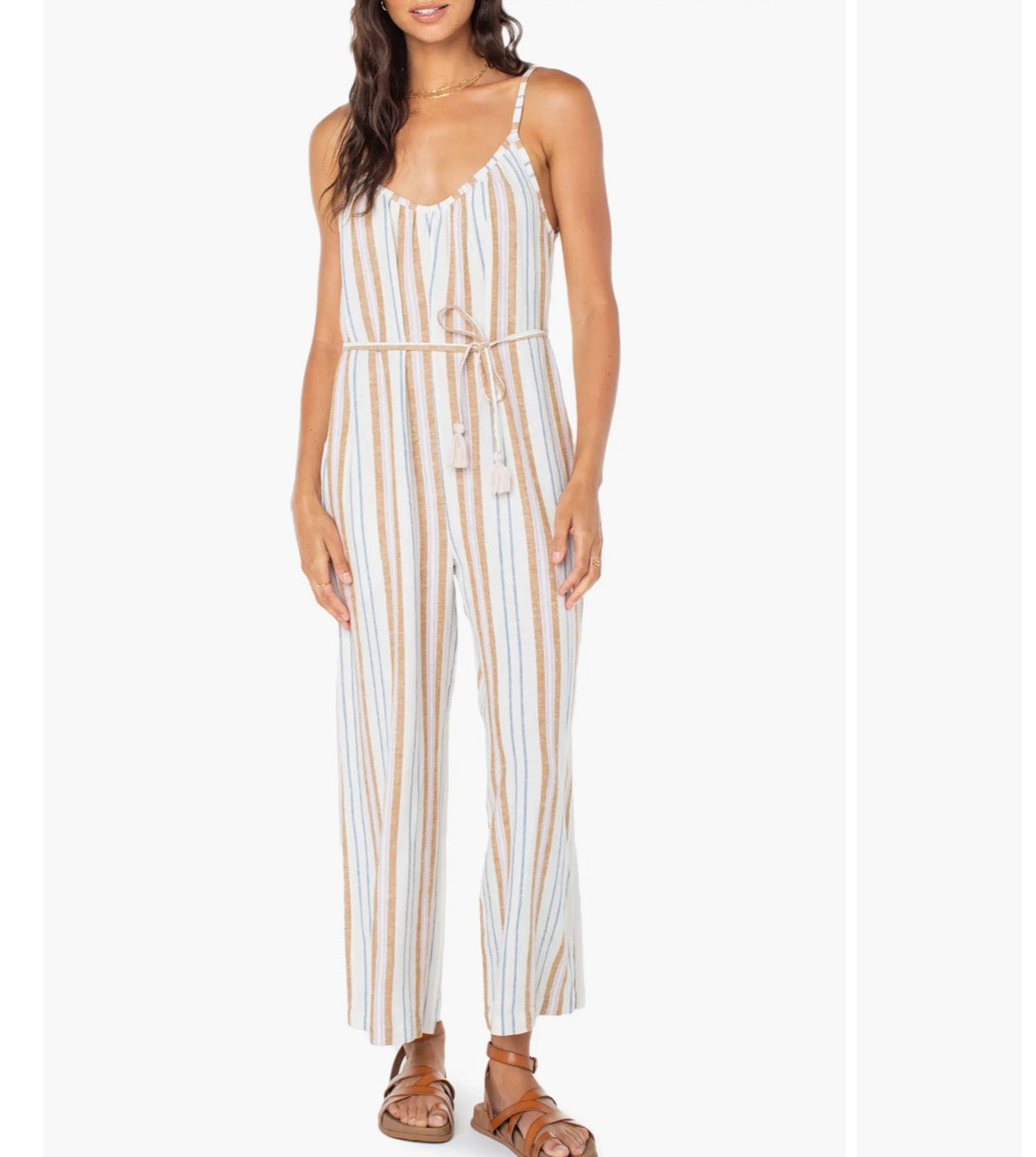 KIWI PUNCH WHITE BLUE STRIPED JUMPSUIT 100 LARGE