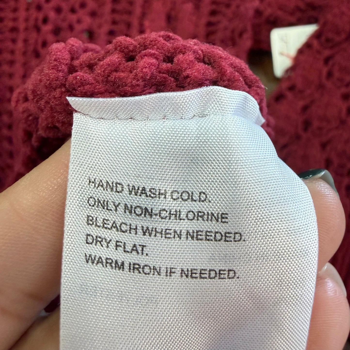 ELODIE MAROON OPEN KNIT SWEATER 245 SMALL