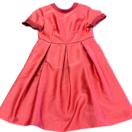 GAL MEETS GLAM ANNABELLE BOW BACK DOUBLE FACE SATIN DRESS RED PINK 100 SZ 14 NWT