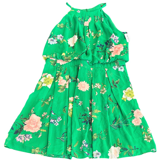 ELIZA J GREEN FLORAL HIGH NECK DRESS NWT 201 SZ 14