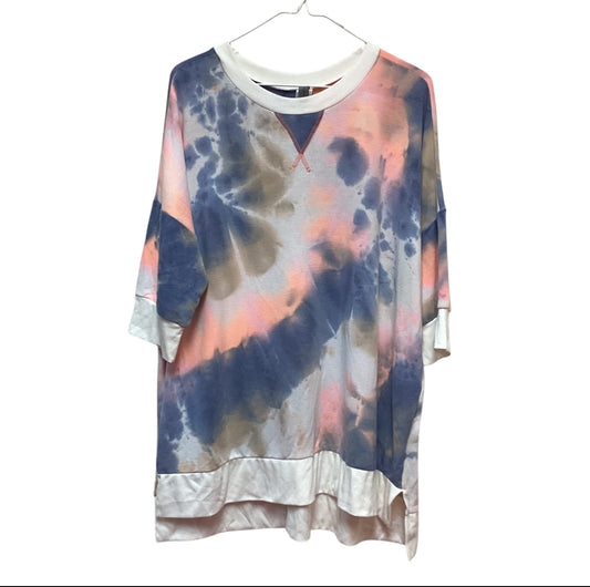 HONEYME CURVY TIE DYE TUNIC TOP - XL - 136