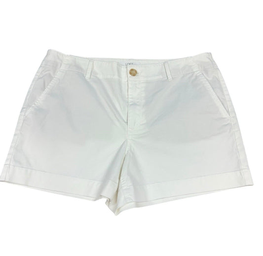 LOFT WOMENS SHORTS THE MONROE 4 INCH WHITE STRETCH FRONT NWOT Sz 12