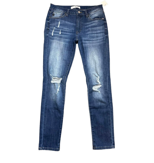 KANCAN BLUE DENIM JEANS SZ 9/28 STRETCH DISTRESSED