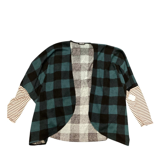 HEIMISH GREEN BLACK OPEN CARDIGAN 125 MEDIUM OVERSIZED