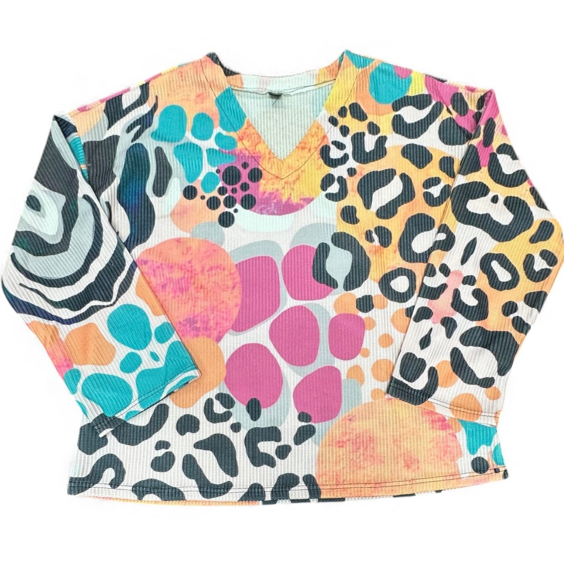 ANIMAL PRINT MULTICOLOR SWEATER 100 NWOT XXL