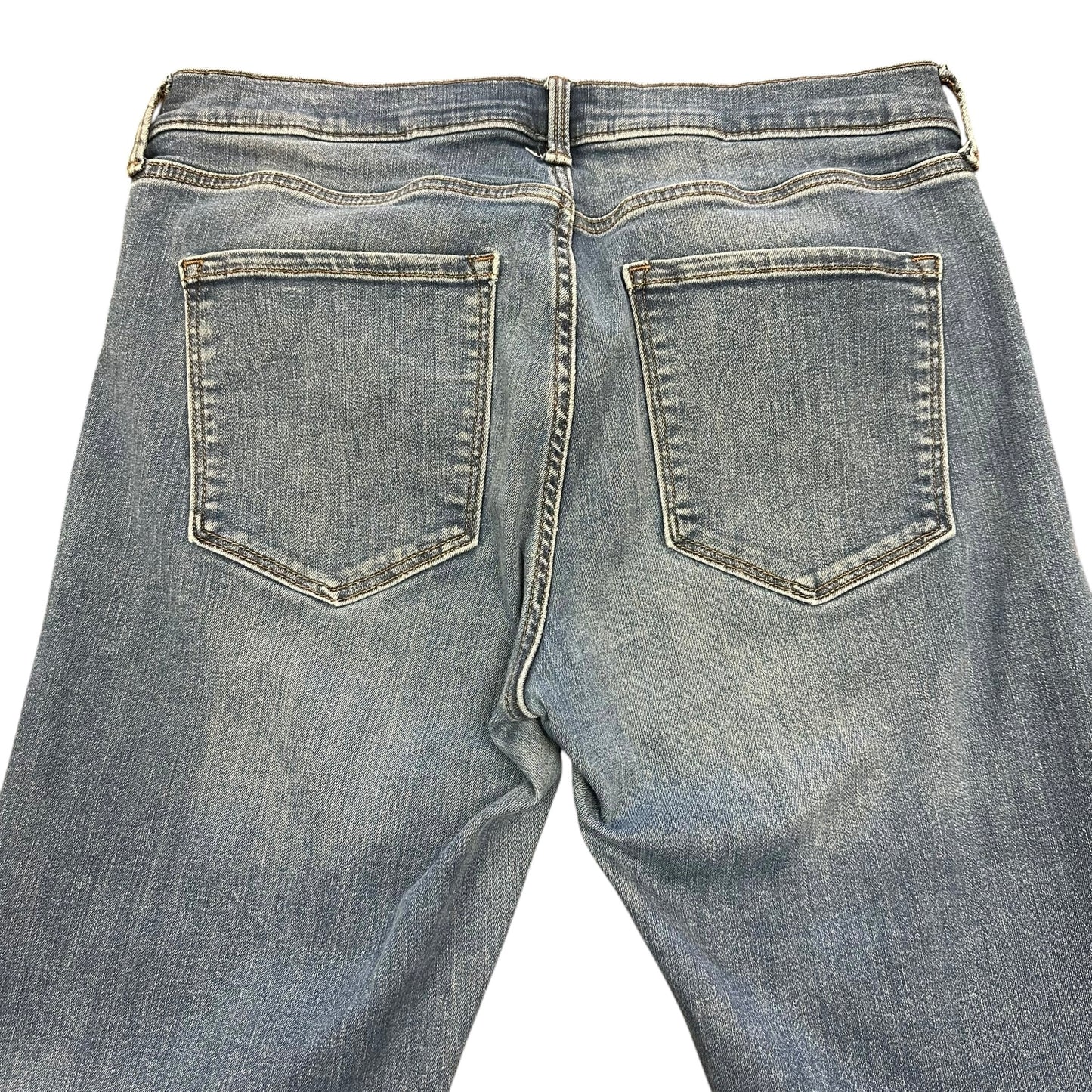BANANA REPUBLIC SKINNY BLUE DENIM JEANS RAW HEM 100 SZ 10/30