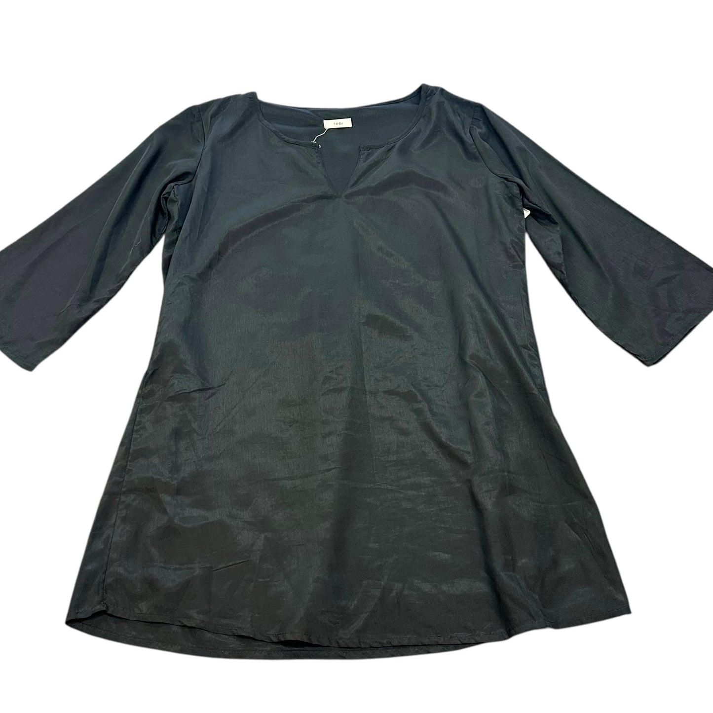 TOBI BLACK SATIN TUNIC / DRESS 139 SMALL