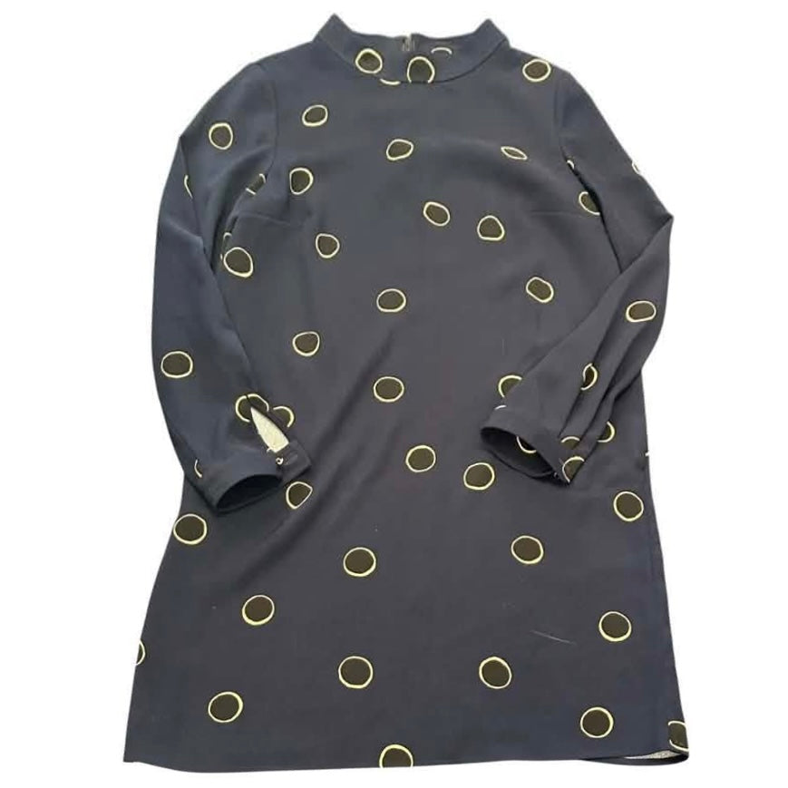BODEN NAVY BLACK DOT DRESS 100 SZ 4
