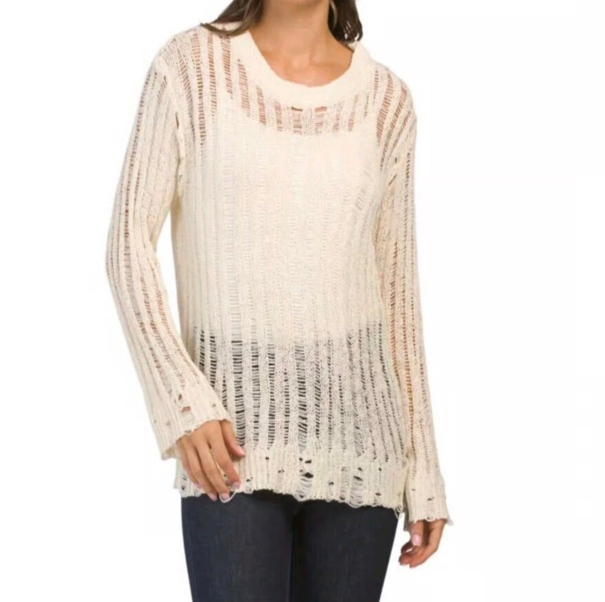 MOON RIVER BEIGE SWEATER SMALL NWOT