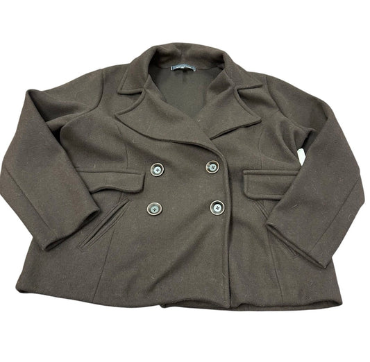 ANNE KLEIN PLUS SIZE CHOCOLATE BROWN COAT 2X WOOLBLEND
