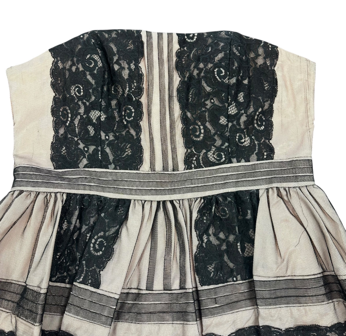 AIDEN BLACK LACE STRAPLESS DRESS 58 Sz 10