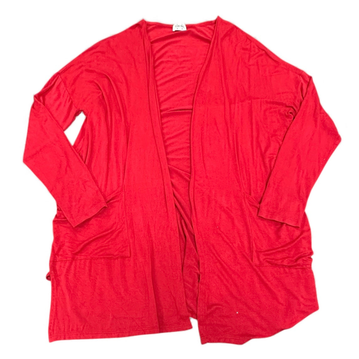 TEXAS TRUE THREADS RED OPEN CARDIGAN 100 MEDIUM